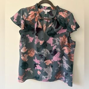Abstract floral print Nine West blouse size XL